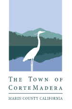 Corte Madera Parks and Rec Logo with egret in marsh